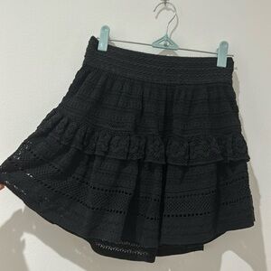 aerie black lace mini skirt